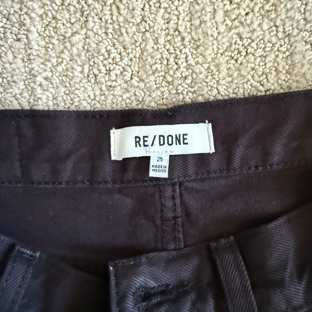 Re/Done Black Easy Straight Crop Pants